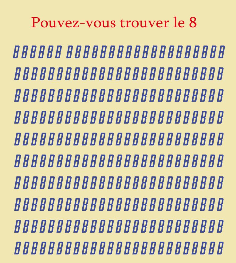 Test QI Rapidité : Pouvez-vous Trouver Le 8 Parmi Les B En Moins De 9 ...