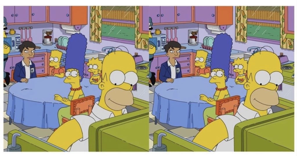 trouver une difference dans ces deux images des simpsons